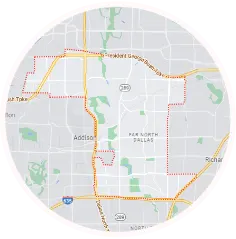 Map of North Dallas, TX