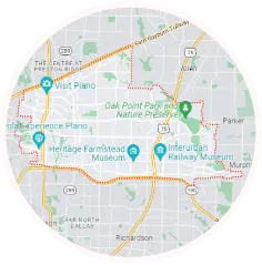 Map of Plano, TX